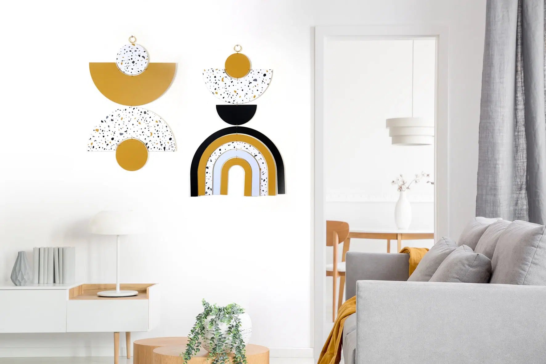 עודפים - תכשיט קיר - No.7 Yellow Terrazzo Rainbow