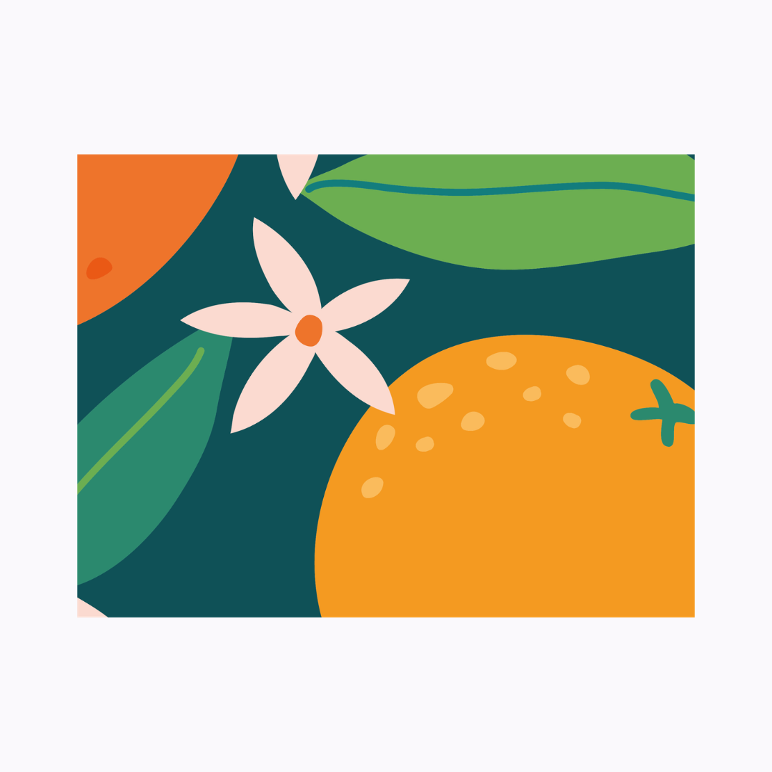 רביעיית פלייסמט ויניל - דגם פריחת התפוז