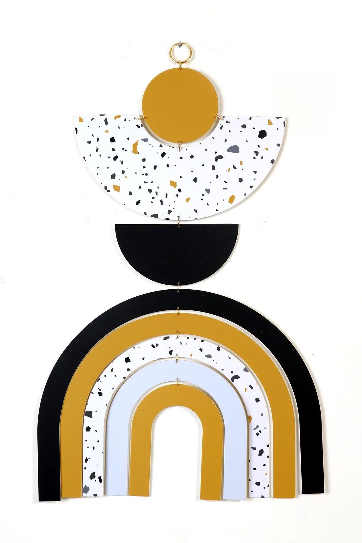 עודפים - תכשיט קיר - No.7 Yellow Terrazzo Rainbow