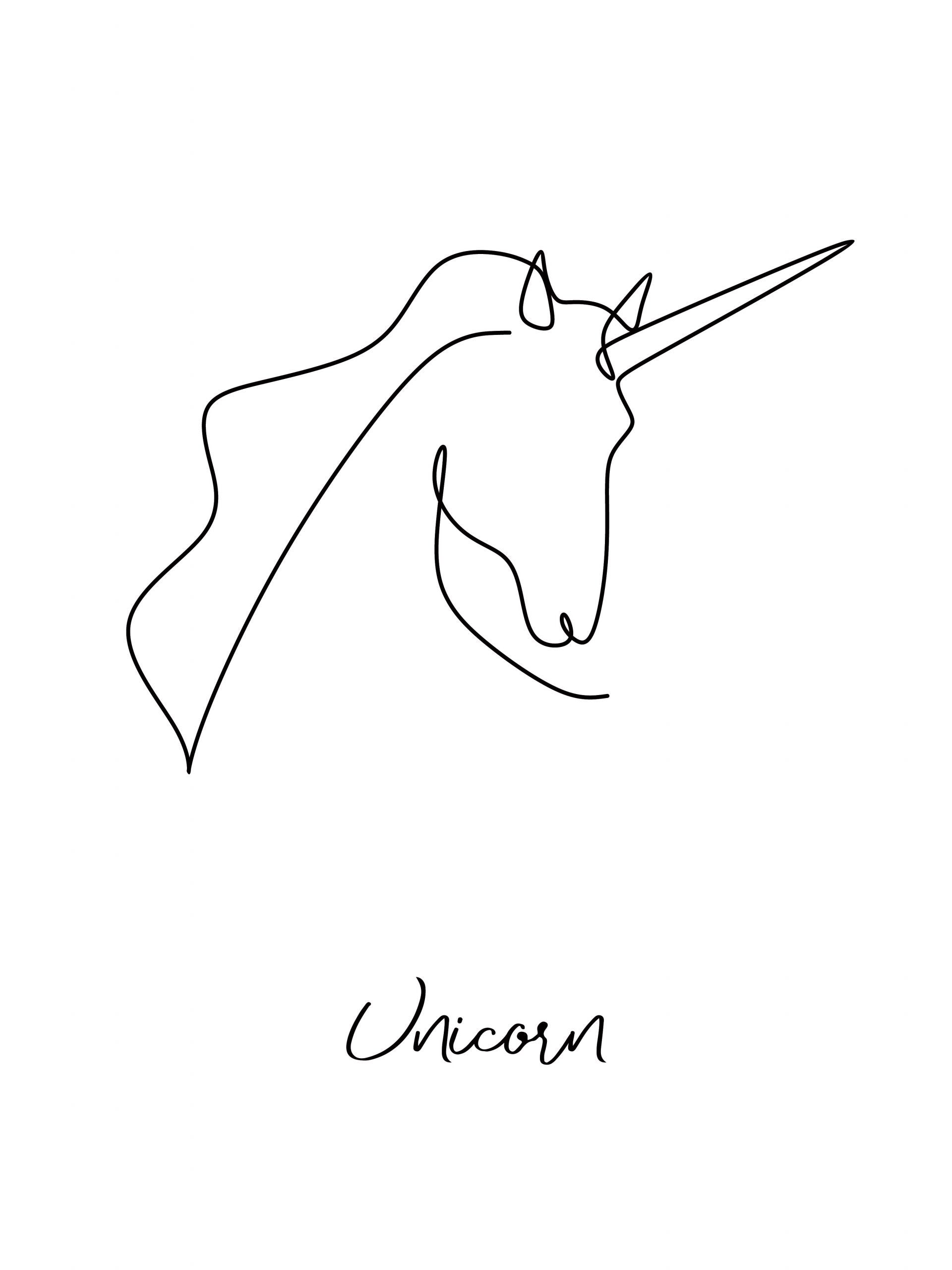 זוג פוסטרים - One line Unicorn