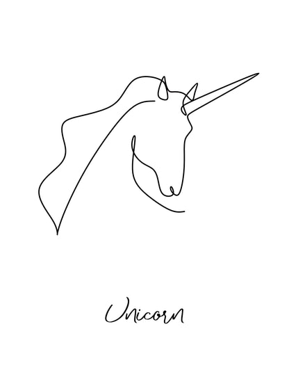 זוג פוסטרים - One line Unicorn