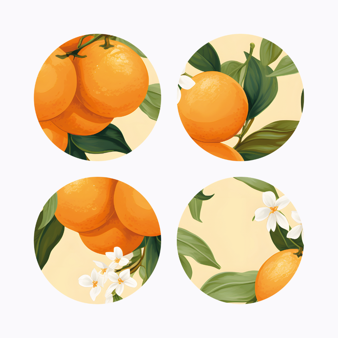 רביעיית פלייסמט ויניל עגול - דגם ריח הדרים