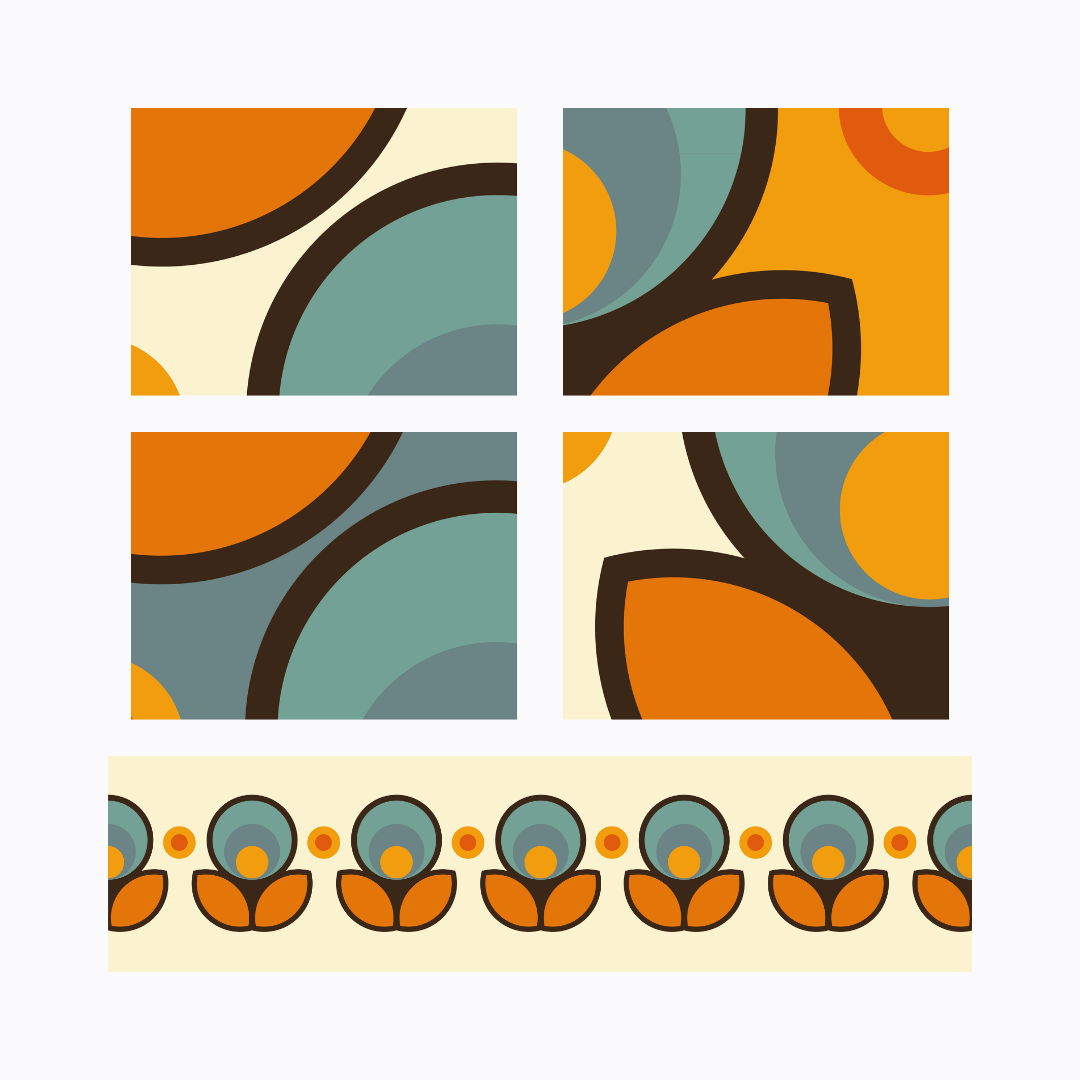 סט ראנר ופלייסמטים ויניל רטרו - פרחים לשבת