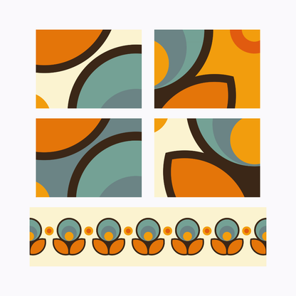 סט ראנר ופלייסמטים ויניל רטרו - פרחים לשבת