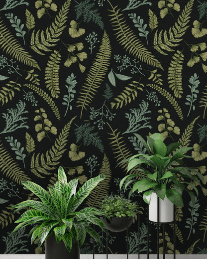 טפט לקיר - דגם  רישום עלים