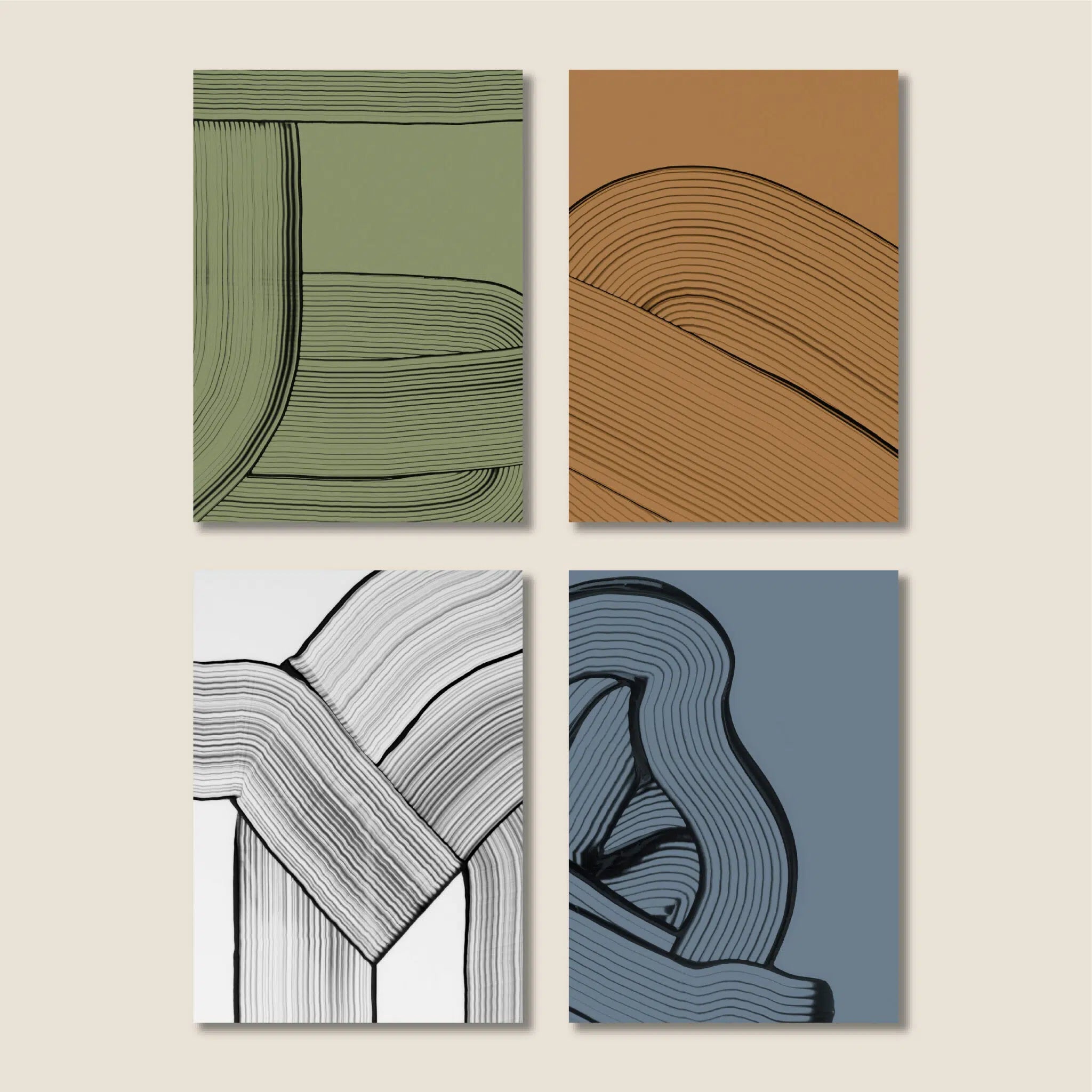 סט 4 גלויות - Brush