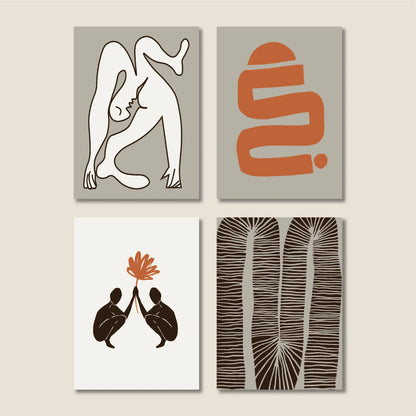 סט 4 גלויות - Ethnic