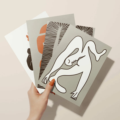 סט 4 גלויות - Ethnic