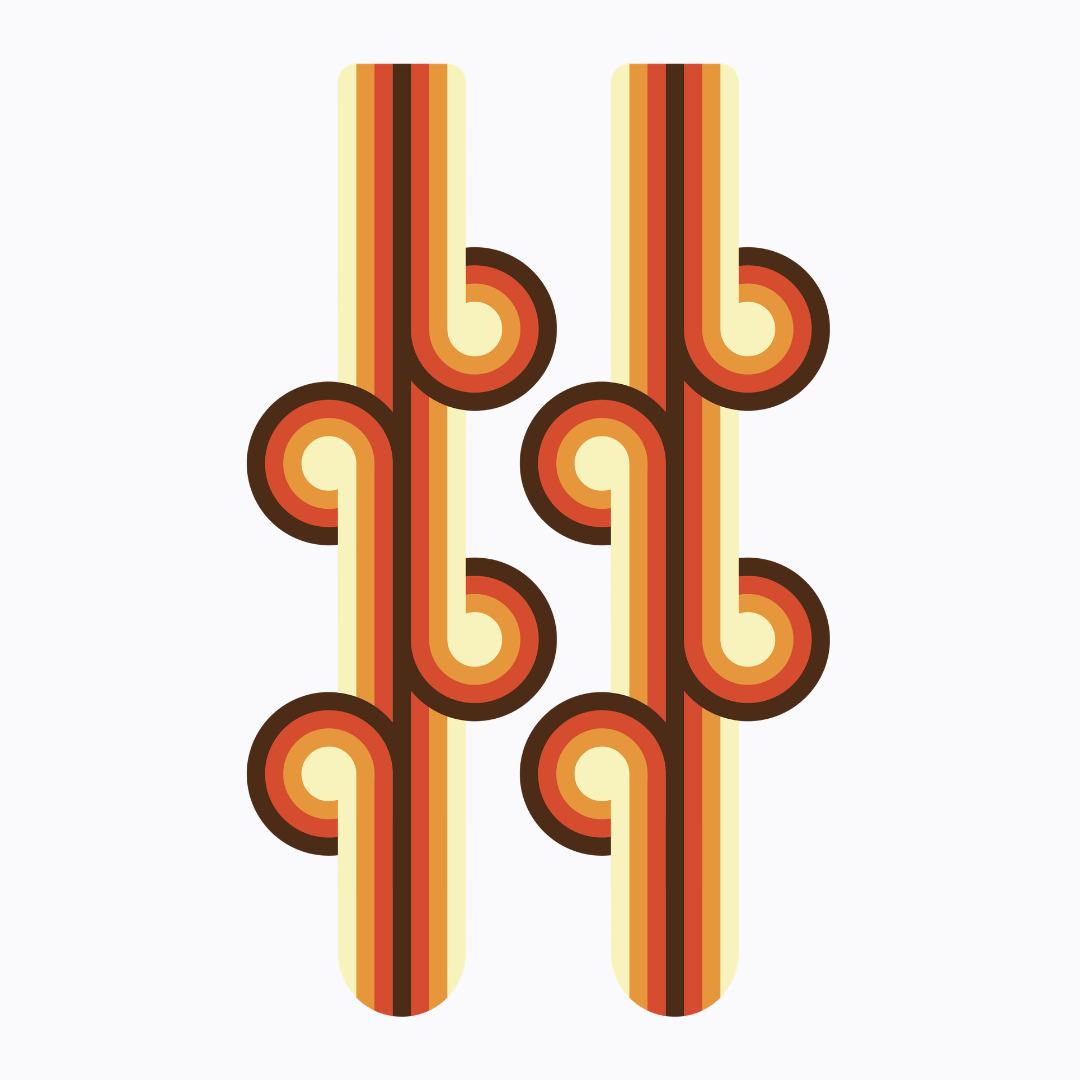 תכשיט קיר פרספקס - רטרו גרוב בחום