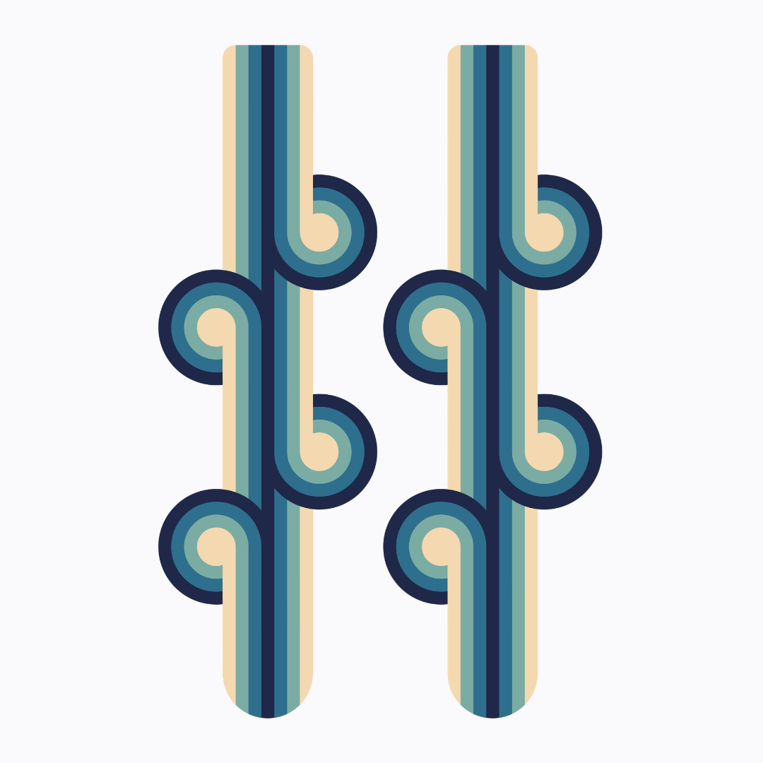 תכשיט קיר פרספקס - רטרו גרוב בכחול