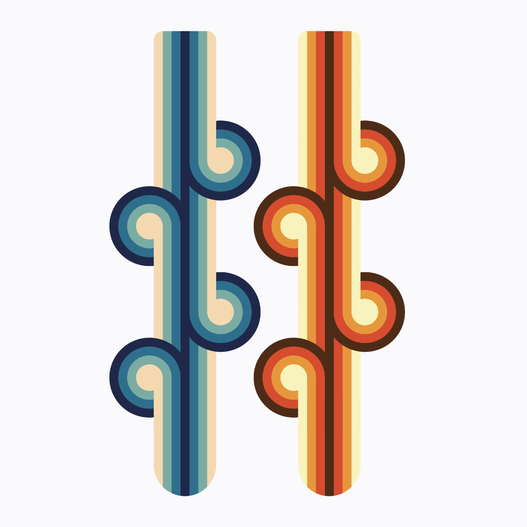 תכשיט קיר פרספקס - רטרו גרוב בכחול