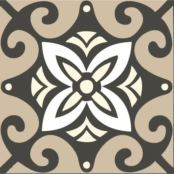 מדבקות אריחים דגם - Tiles חום