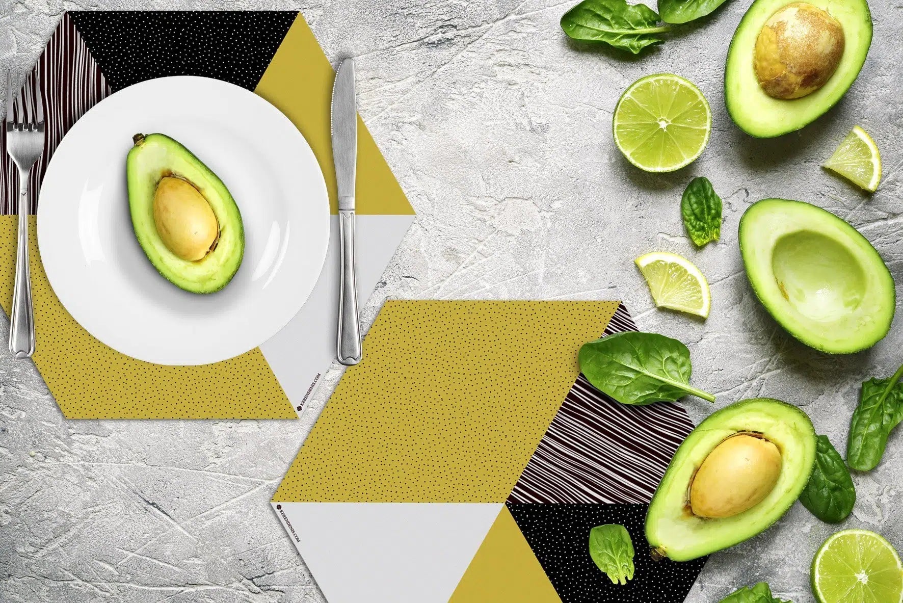 פלייסמט ויניל - משושה חרדל