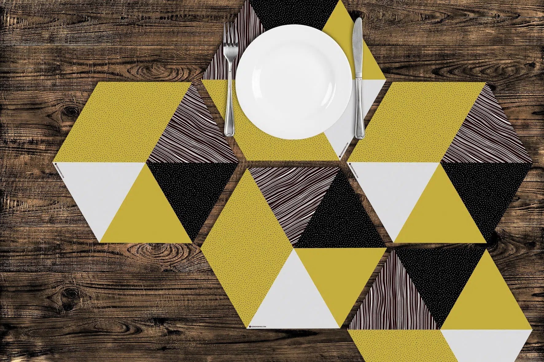 פלייסמט ויניל - משושה חרדל