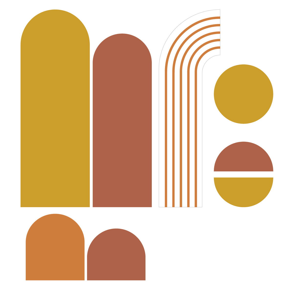 סט מדבקות טפט צורני - 8 יחידות