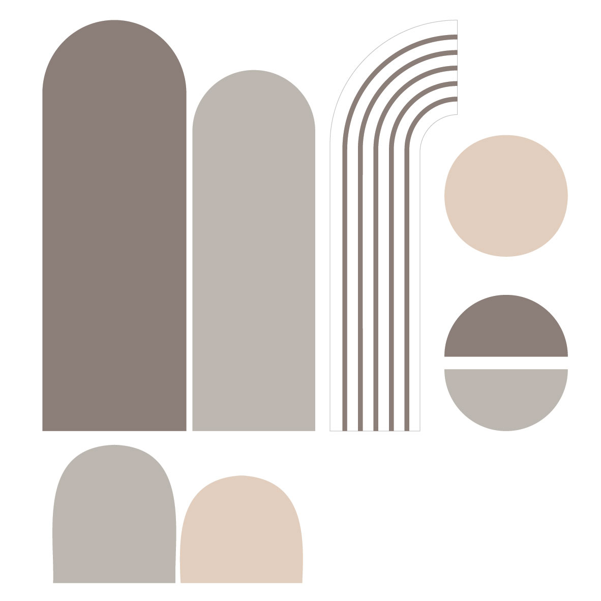 סט מדבקות טפט צורני - 8 יחידות