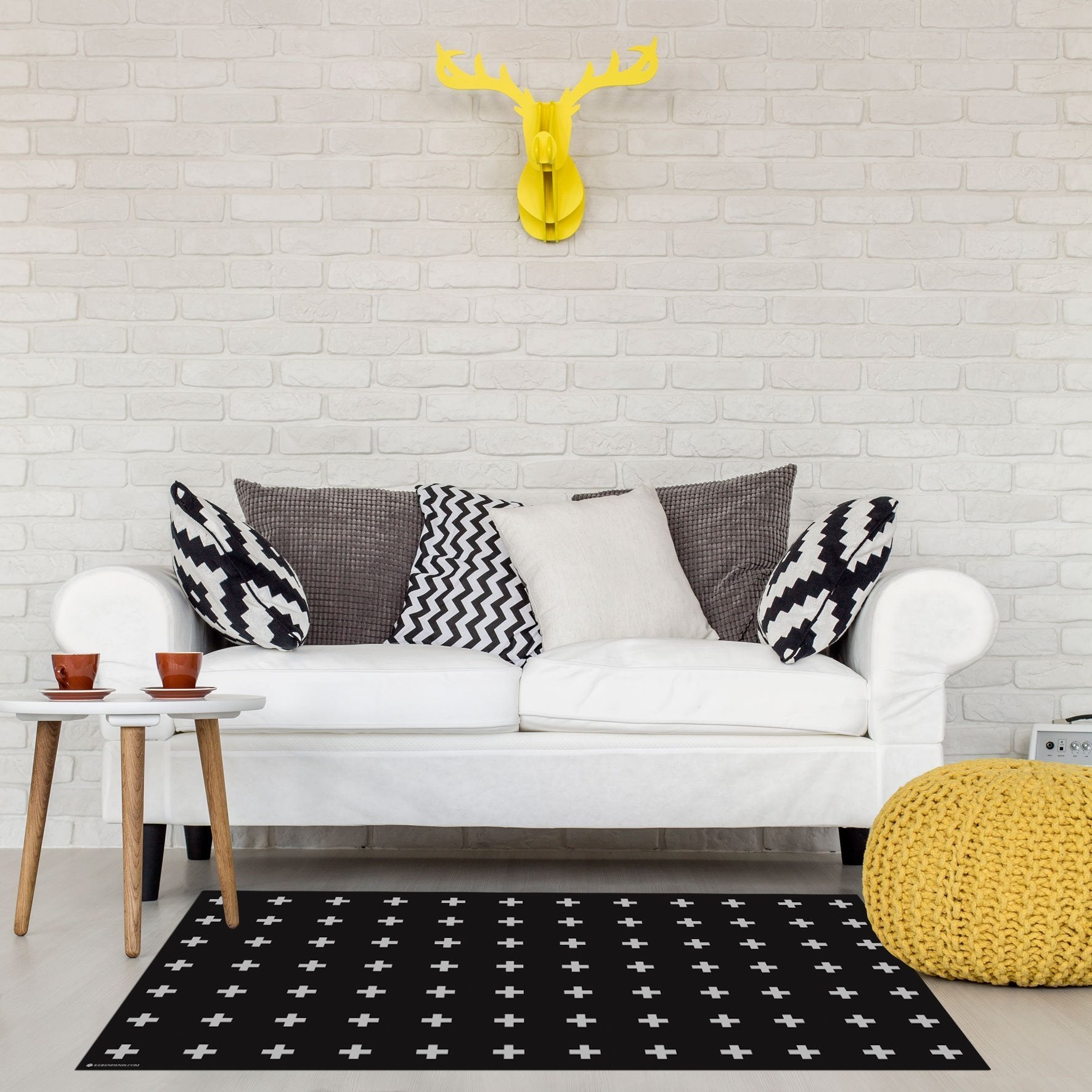 שטיח ויניל - דגם  פלוס שחור