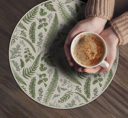 פלייסמט ויניל עגול - דגם עלים