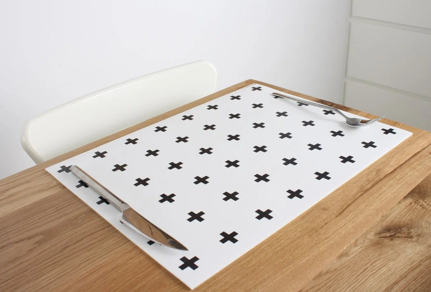 פלייסמט ויניל - דגם פלוס לבן