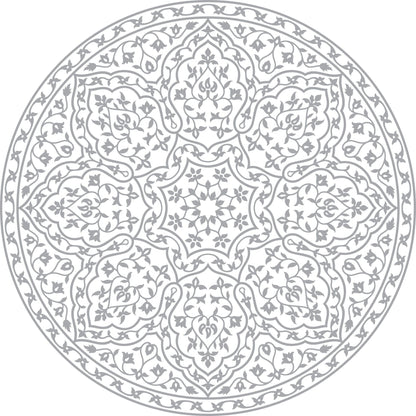 פלייסמט ויניל - עגול מנדלה אפורה