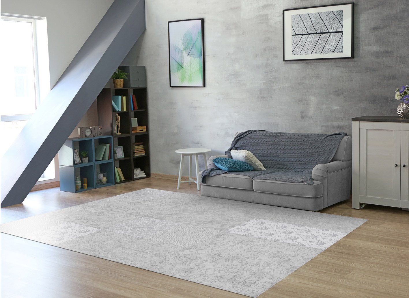 שטיח ויניל - דגם שאבי אפור