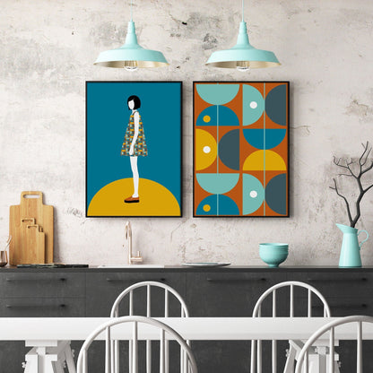 Retro girl - זוג הדפסים