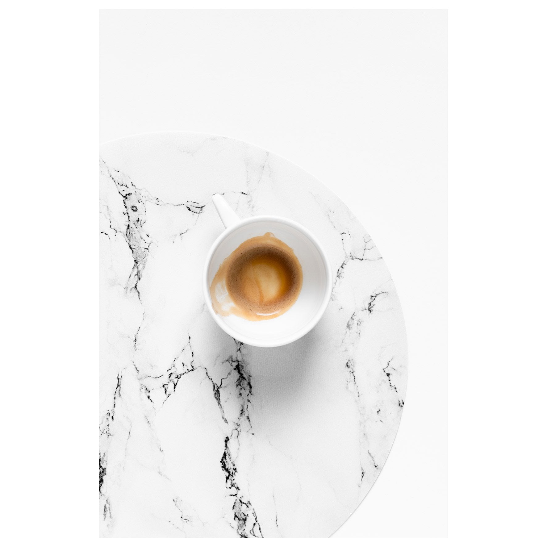 פלייסמט ויניל עגול - דגם White Marble