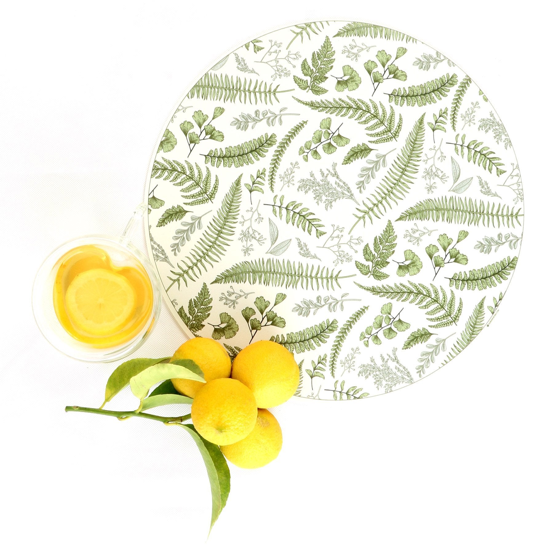 פלייסמט ויניל עגול - דגם עלים