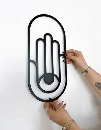 תכשיט קיר מתכת - חמסה