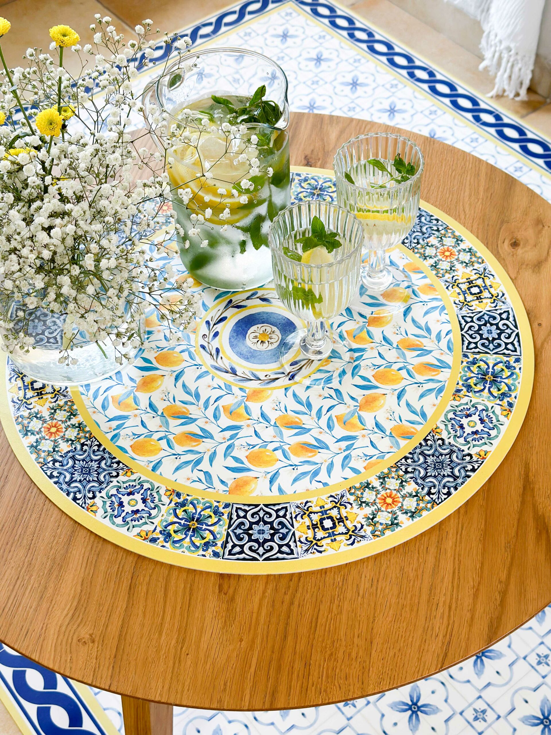 פלייסמט ויניל עגול - דגם Sicily