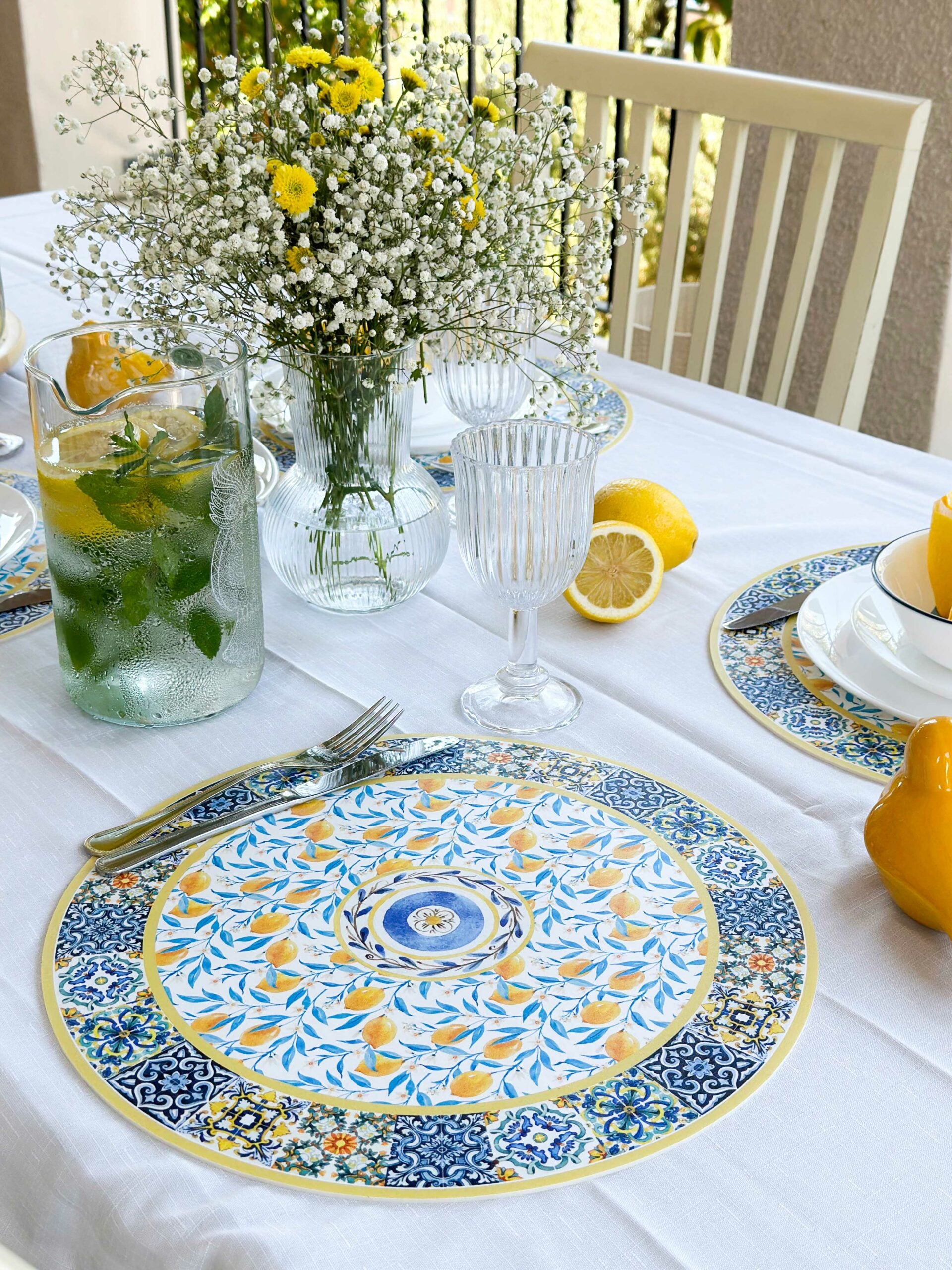 פלייסמט ויניל עגול - דגם Sicily