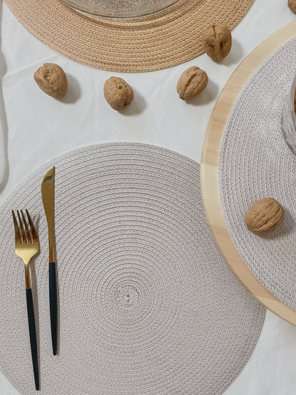 פלייסמט ויניל עגול - דגם Zen Gray