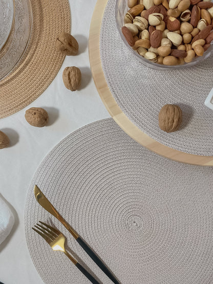 פלייסמט ויניל - עגול Zen Gray