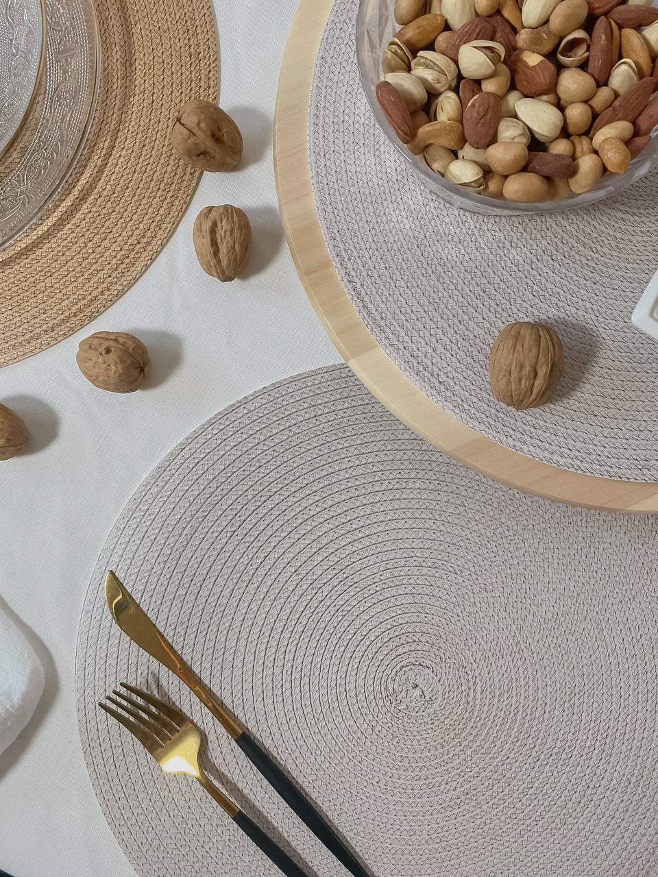 פלייסמט ויניל - עגול Zen Gray