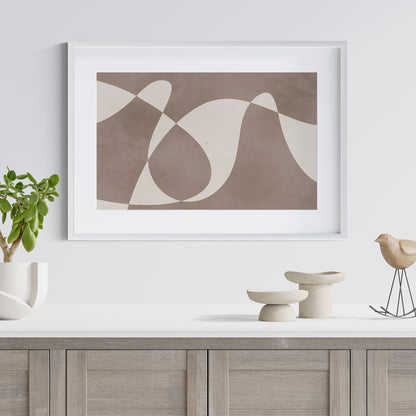 הדפס - Abstract Composition Beige