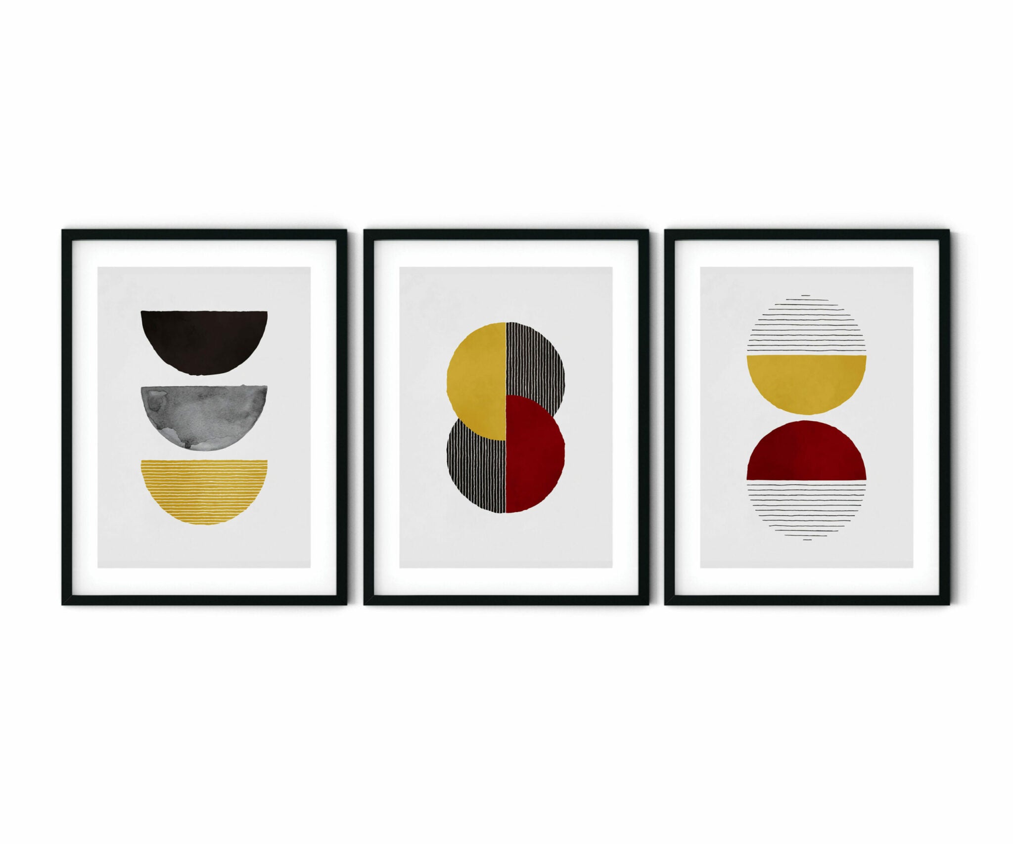 שלישיית הדפסים - Colourful shapes