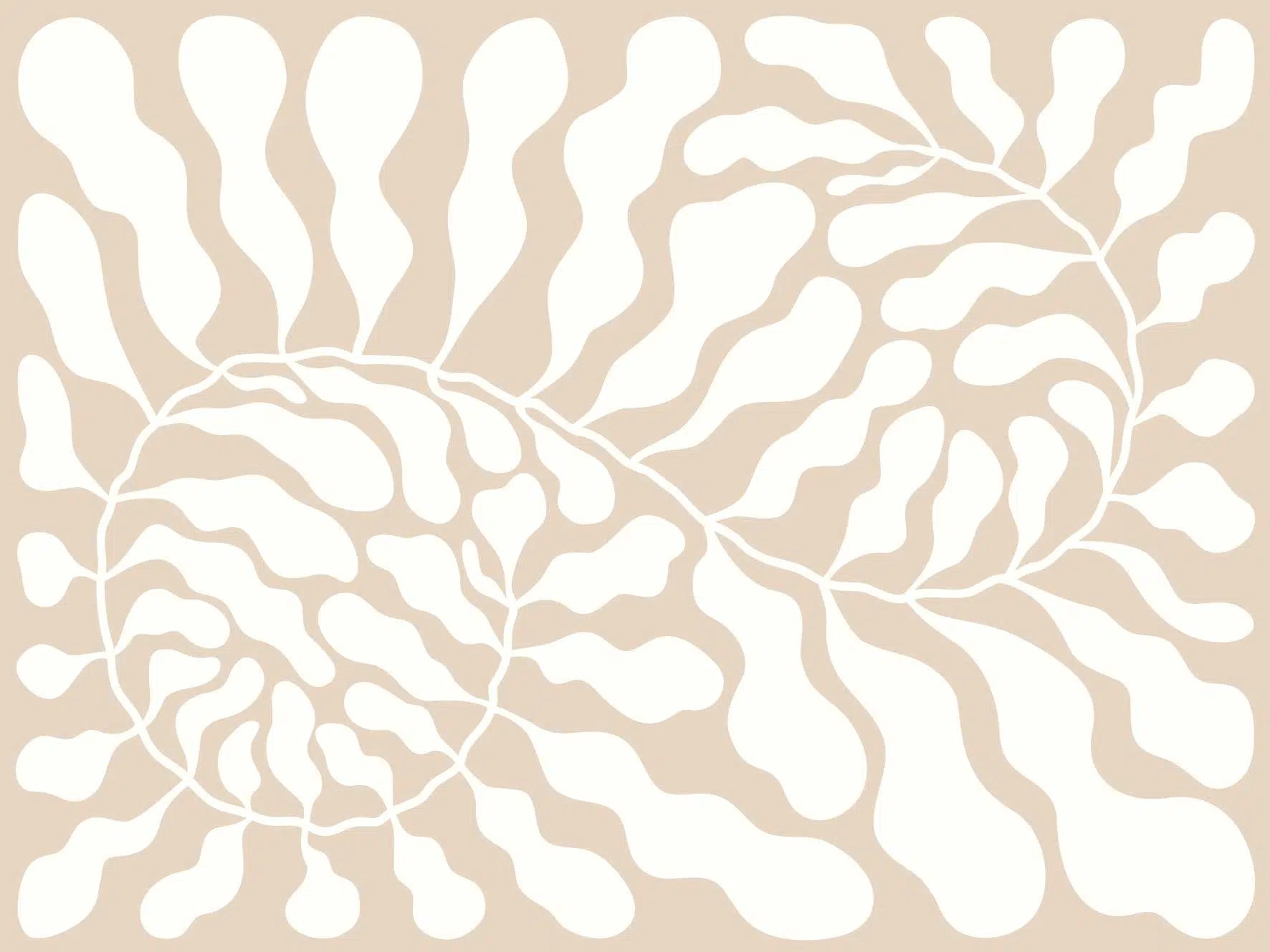 פלייסמט ויניל - דגם Beige leaf