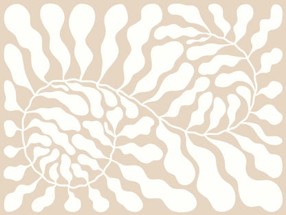 פלייסמט ויניל - דגם Beige leaf