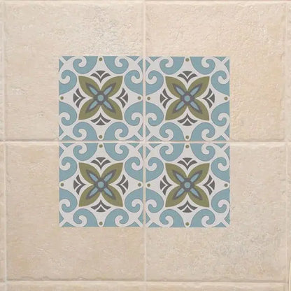 מדבקות אריחי רצפה - ערבסק אפור