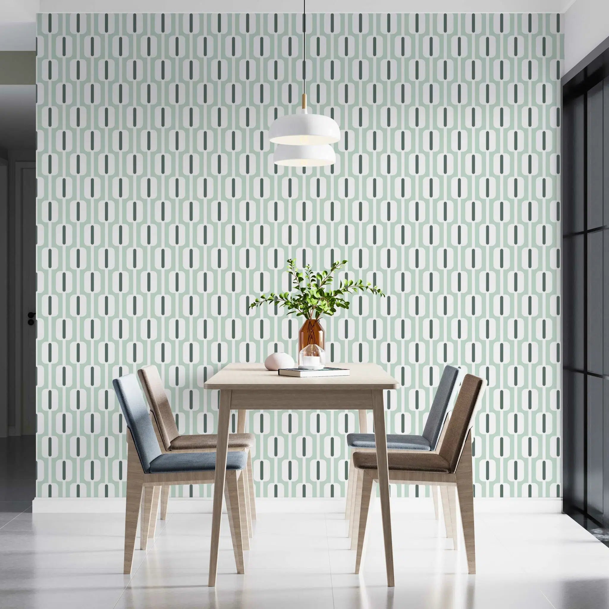 טפט לקיר - דגם  ארט דקו ירוק