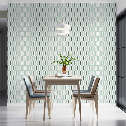 טפט לקיר - דגם  ארט דקו ירוק