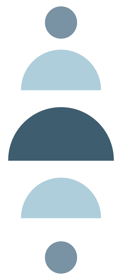 סט 5 מדבקות טפט צורני - מגוון צבעים - דגם בלאנס