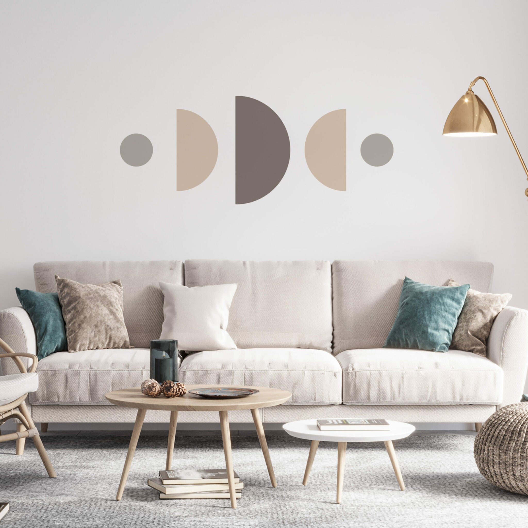 סט 5 מדבקות טפט צורני - מגוון צבעים - דגם בלאנס