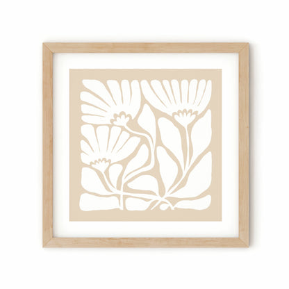 פוסטר - Beige floral