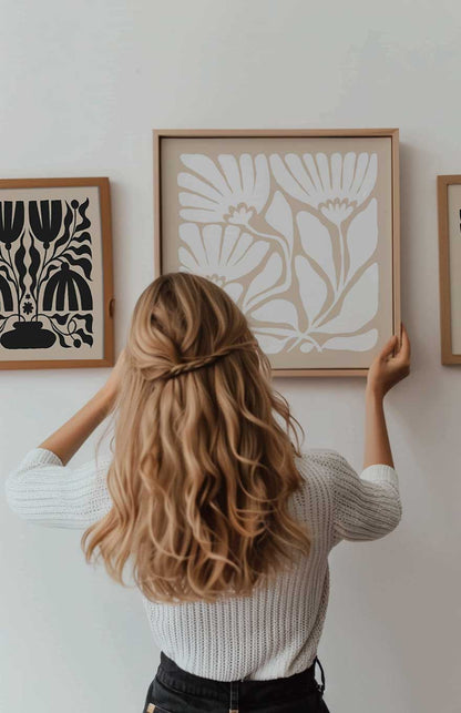 פוסטר - Beige floral