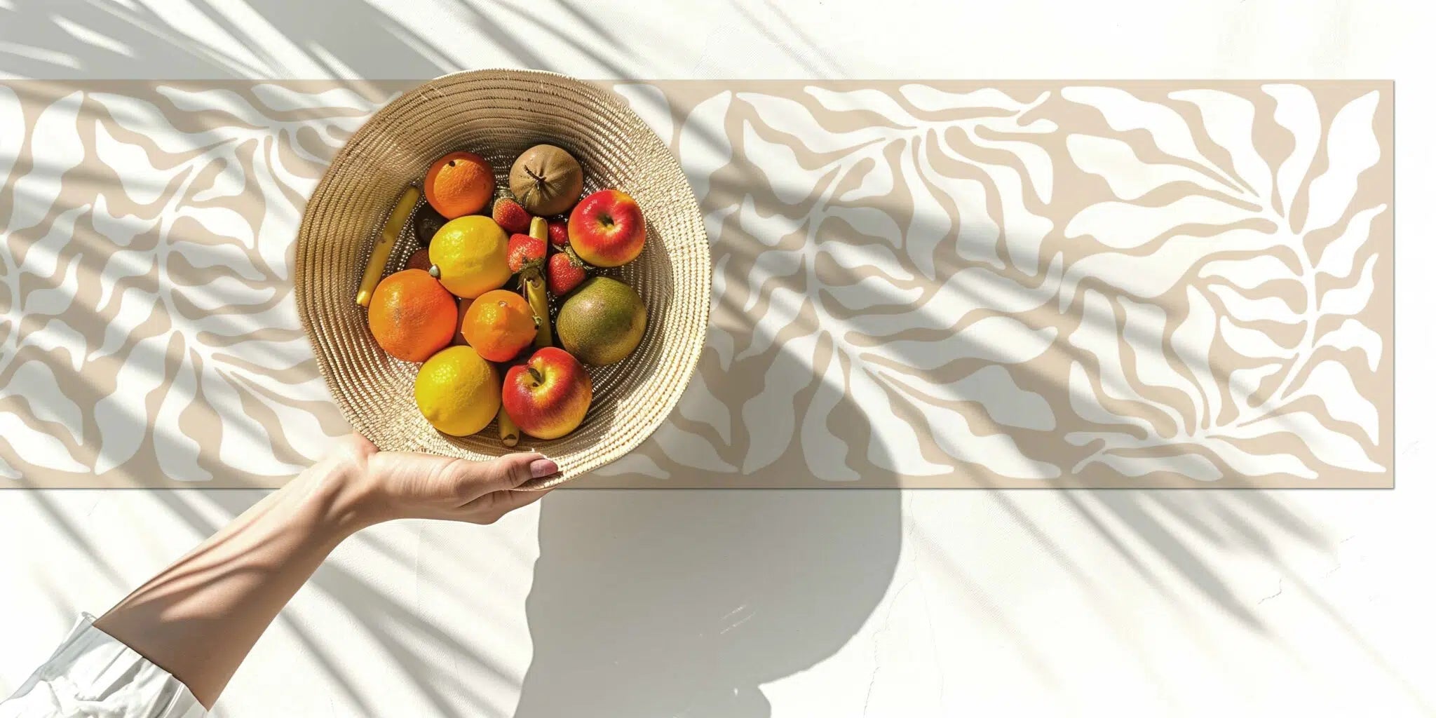 ראנר ויניל - דגם Beige leaf