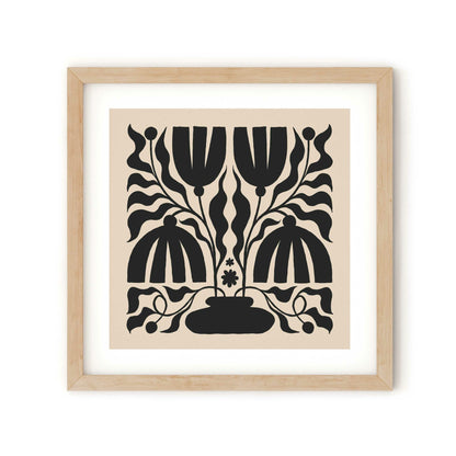 הדפס - Black floral vase