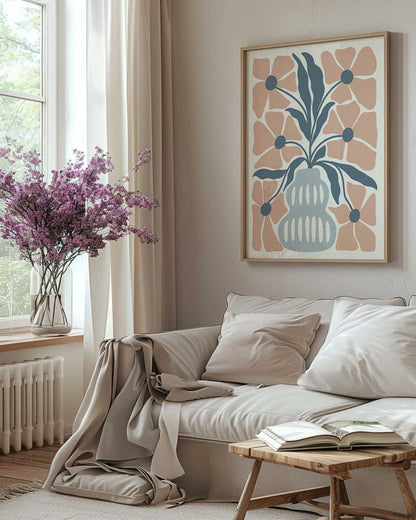 הדפס - Blue blush vase