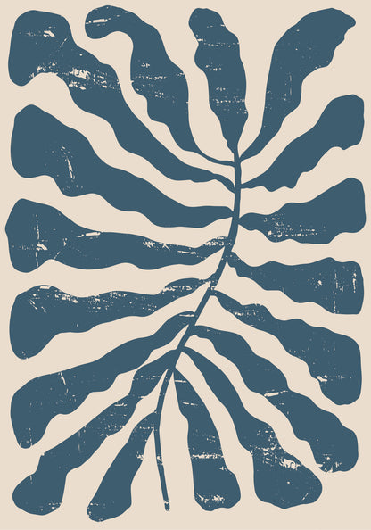 הדפס - Abstract blue leaf