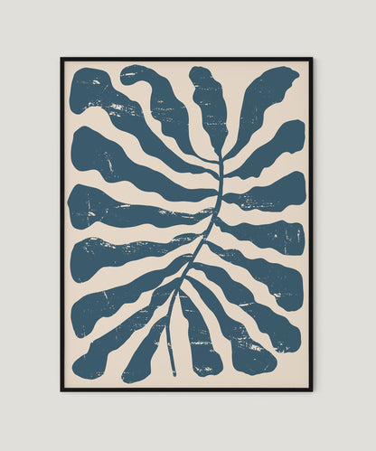 הדפס - Abstract blue leaf